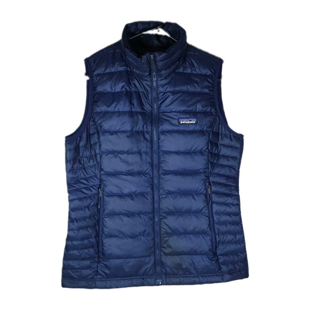 Patagonia Down Sweater Women's Medium Blue Lightweight Full Zip Puffer Vest